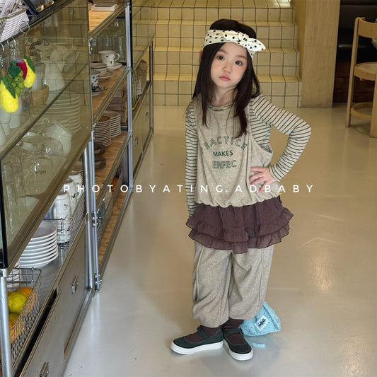 ノースリーブセットアップ ロゴ入りクロップドベスト+スウェットパンツセットアップ 2点セット【mh0010916】