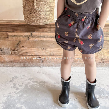 ハーフパンツ・ショートパンツ Bear Print Track Shorts くまプリント トラックショートパンツ【mh0012147】