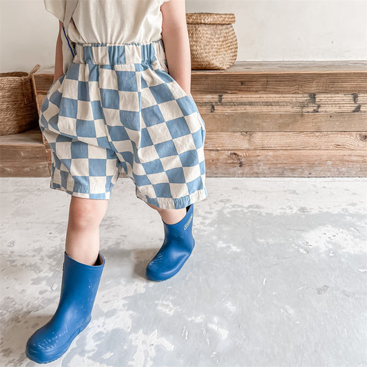 ハーフパンツ・ショートパンツ Block Check Loose Half Pants ブロックチェック ルーズ ハーフパンツ【mh0011993】