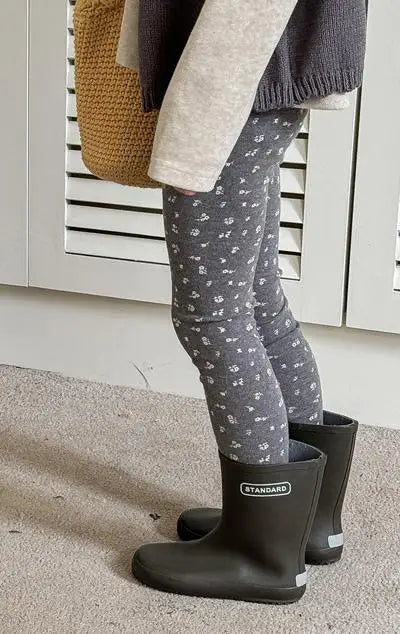 レギンスパンツ Gray / 12M 80CM キッズパンツ レギンスパンツ フラワー小花柄プリント 3カラー【mh0006592】