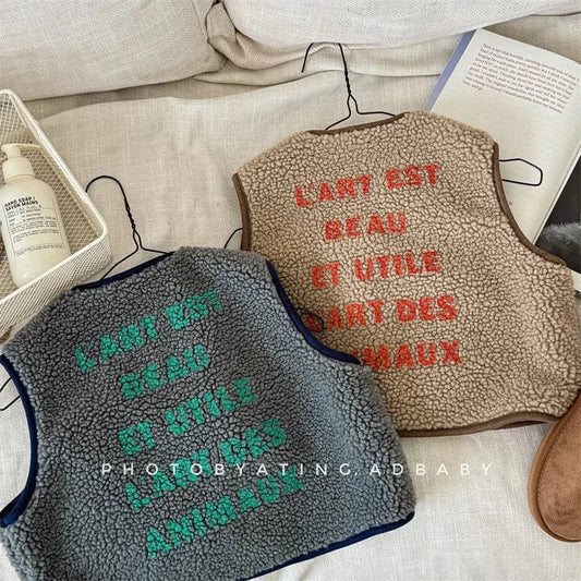 ベスト キッズベスト フェイクムートン裏ボアフリースアウターベスト【mh0008472】