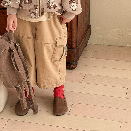 ロングパンツ・スウェットパンツ キッズパンツ シンプルクロップドカーゴパンツ【mh0009011】