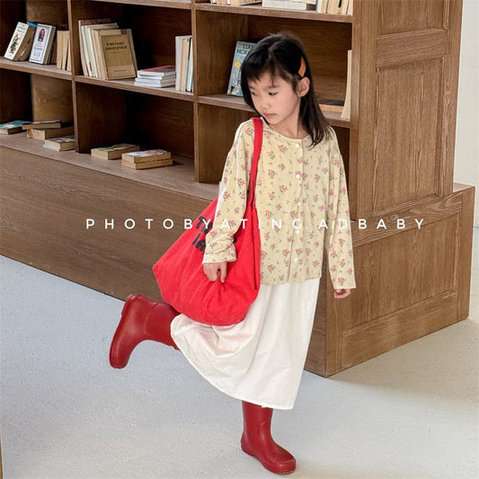 カーディガン・パーカー フラワープリント/無地長袖カーディガン【mh0009377】