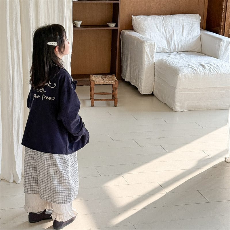 ショートコート・ジャケット・ジャンパー Navy / 80cm キッズアウター お絵描き刺繍ステッチコートジャケット【mh0008999】