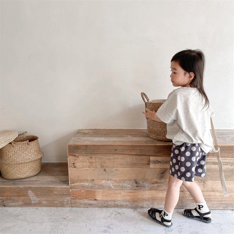 ハーフパンツ・ショートパンツ Polka Dot Cotton Short Pants ドット柄 コットン ショートパンツ【mh0012142】