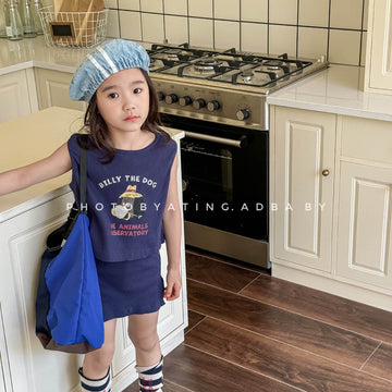 ノースリーブセットアップ ノースリーブTシャツ+スカートパンツ ショートパンツセットアップ 2点セット【mh0009537】
