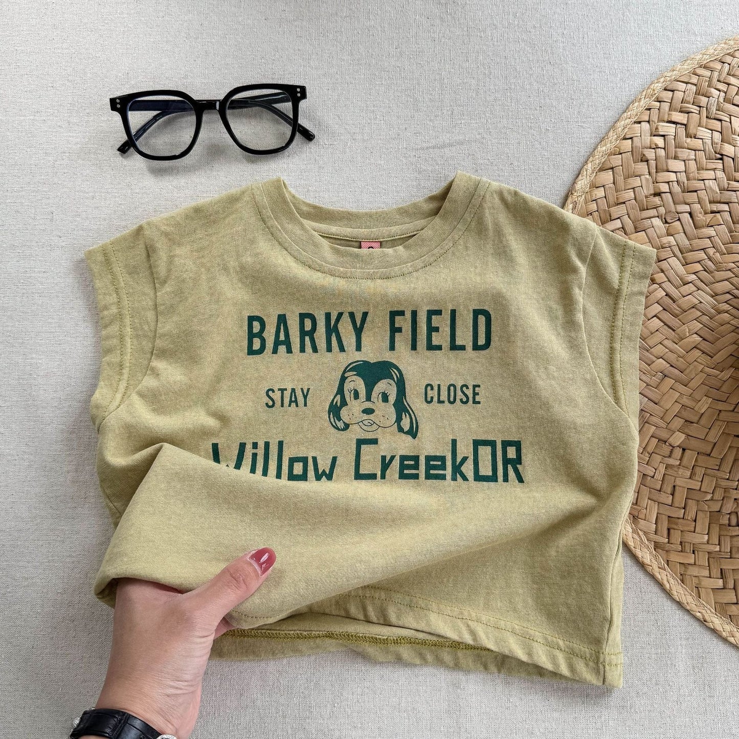 タンクトップ・キャミソール・ノースリーブトップス Yellow / 80cm プリント半袖Tシャツ【mh0009535】