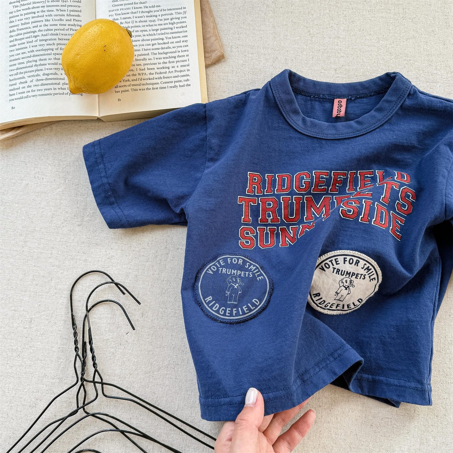 半袖Tシャツ Blue / 80cm レターロゴプリント半袖Tシャツ【mh0010136】