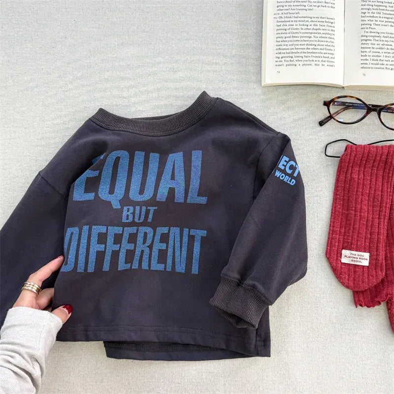 長袖Tシャツ Dark Gray / 12M (80) キッズトップス ボーダー/無地ロゴプリント長袖Tシャツ【mh0008965】