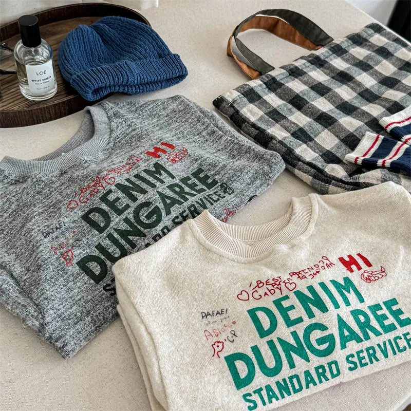 長袖Tシャツ キッズトップス 長袖Tシャツ レターロゴペンギンプリント 2カラー【mh0006625】