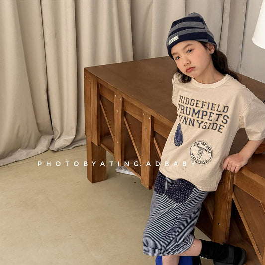 半袖Tシャツ レターロゴプリント半袖Tシャツ【mh0010136】