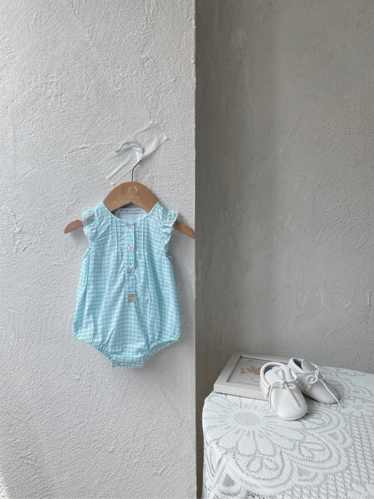 al agua patos | Gauze Cotton Gingham Romper ガーゼコットンギンガムチェックロンパース【mh0020150】 mamahalo shop