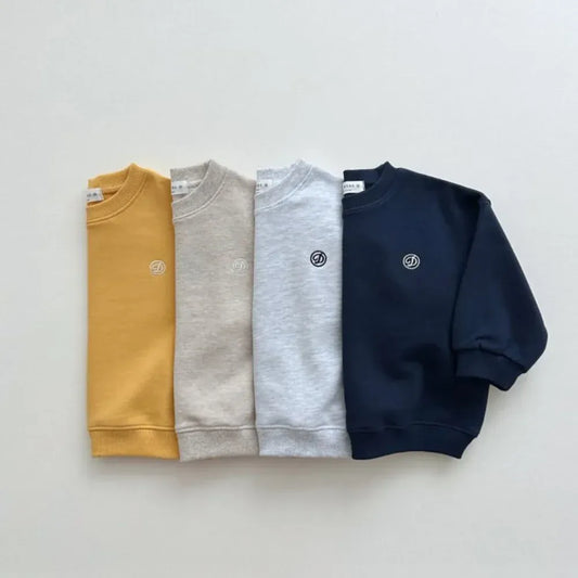 長袖セットアップ キッズセットアップ 2点セット 刺繍ワンポイント長袖スウェットトレーナー+ロングスウェットパンツ 4カラー【mh0007474】