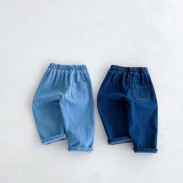 デニムパンツ キッズパンツ シンプルベーシックデニムパンツ ジーンズ 2カラー【mh0006826】