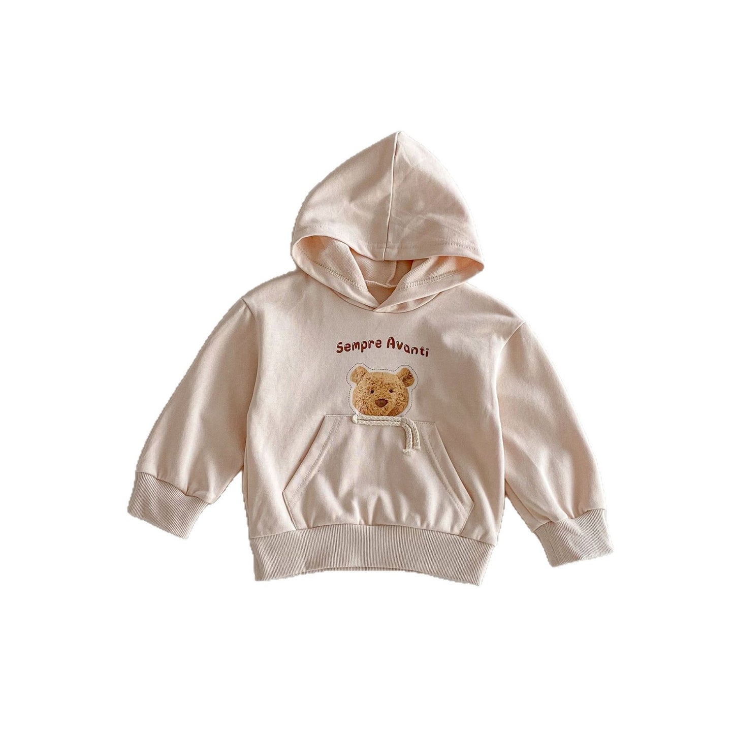 トレーナー・フーディ Bear Print Big Pocket Hooded Sweatshirt クマプリント ポケット付 フーディー【mh0011964】