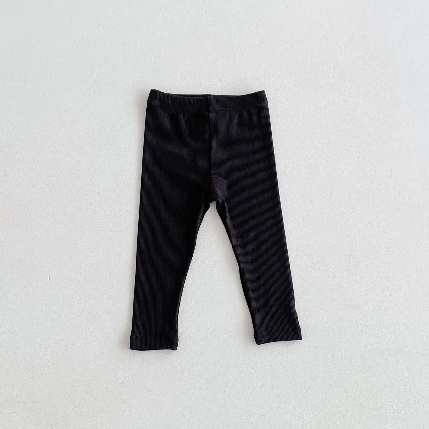 レギンスパンツ black / 12M 80CM キッズパンツ レギンスパンツ シンプルベーシック スパッツ 無地/ボーダー【mh0006398】