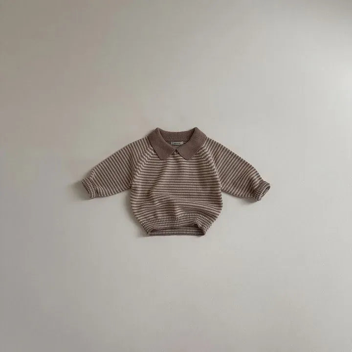 ニット・セーター Brown / 12M 80CM キッズトップス ポロ襟ニットセータートップス ボーダー/無地3カラー【mh0007044】