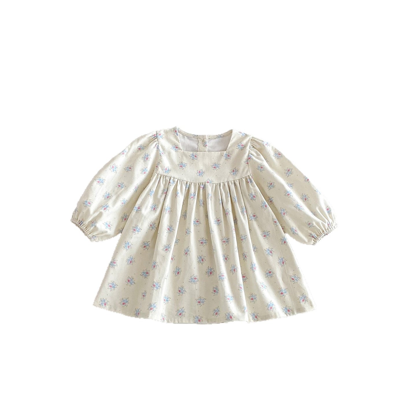 長袖ワンピース Floral Loose Sweet Princess Dress 花柄 ゆったり ワンピース【mh0011961】