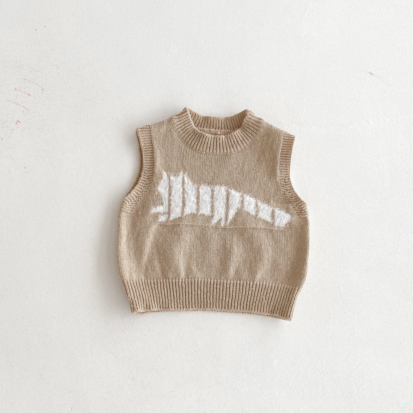 ベスト Khaki / 80cm アニマルシルエットニットベスト【mh0010672】