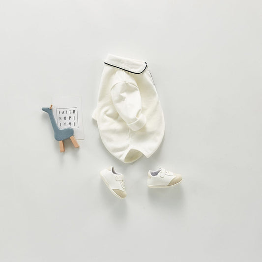 長袖ロンパース ベビーロンパース 丸襟シンプル長袖ボディスーツ【mh0009097】