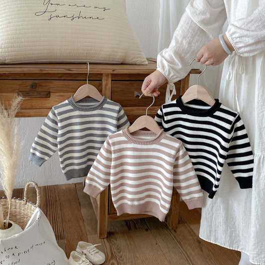 ニット・セーター ボーダー長袖ニットセータートップス【mh0010662】