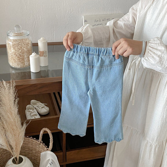 デニムパンツ メロフリル裾デニムパンツジーンズ【mh0010669】