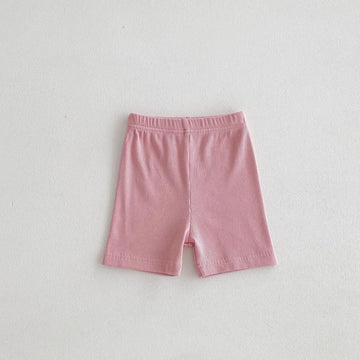 レギンスパンツ pink / 12M 80CM キッズレギンスパンツ ショートレギンス 薄手 無地/ボーダー 6カラー【mh0005582】
