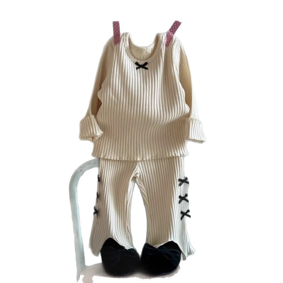 長袖セットアップ Big Pit Ribbon Base Set Loungewear リブニット リボン セットアップ【mh0011637】