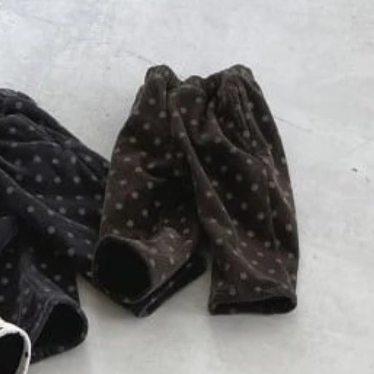 ロングパンツ・スウェットパンツ Coffee / 73cm Corduroy Fleece Polka Dot Slacks ドット柄 裏ボア コーデュロイ パンツ【mh0011940】