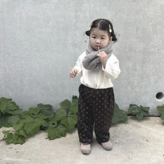 ロングパンツ・スウェットパンツ Corduroy Fleece Polka Dot Slacks ドット柄 裏ボア コーデュロイ パンツ【mh0011940】