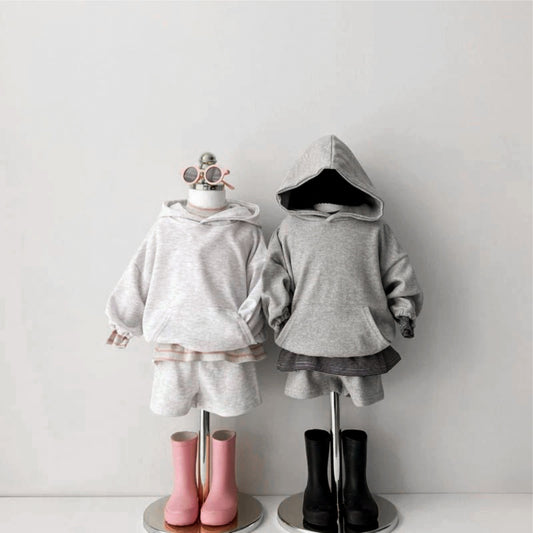 長袖セットアップ Cotton Hooded Sweatshirt Shorts Set コットン フーディー セットアップ【mh0011943】