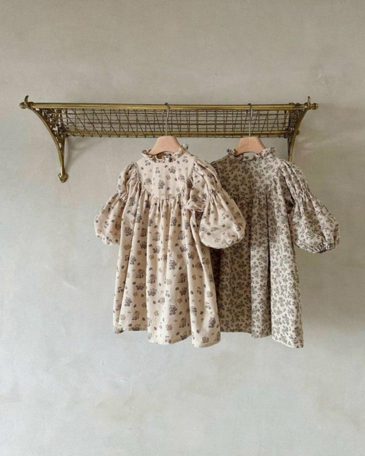 長袖ワンピース Floral Print Ruffle Collar Dress 小花柄プリント フリル ワンピース【mh0011850】