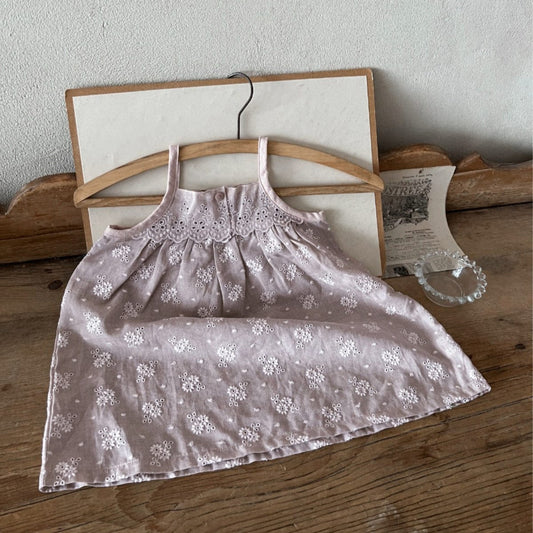 ノースリーブワンピース フラワー刺繍レースキャミソールワンピース【mh0009855】