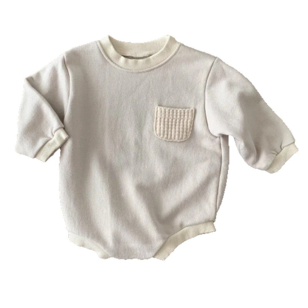 長袖ロンパース 長袖ロンパース スウェット アクセントカラー 胸ポケット【mh0011363】