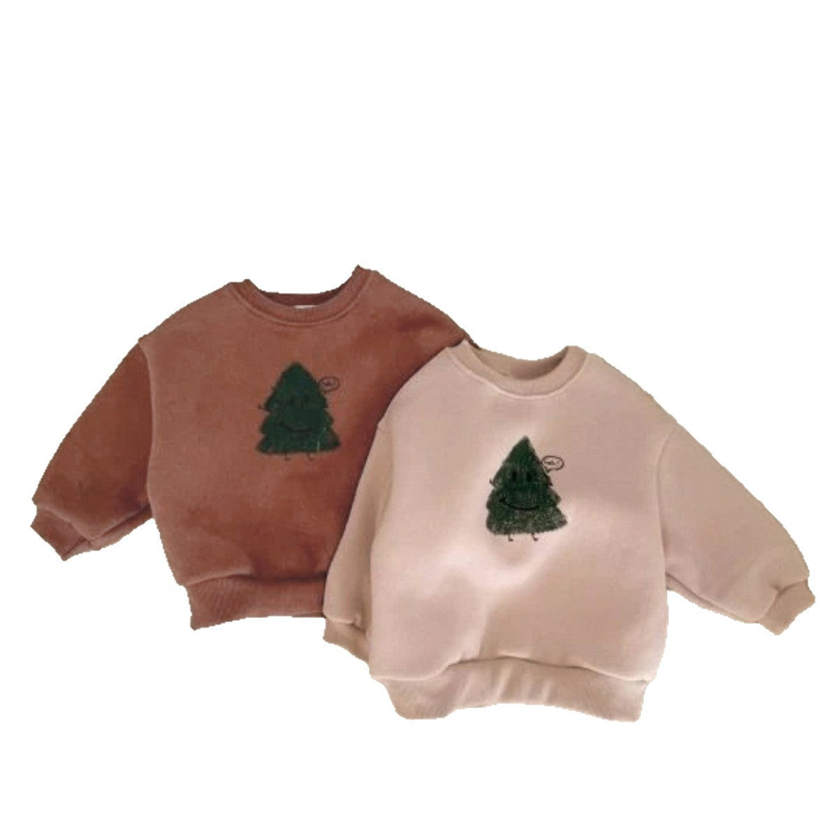 トレーナー・フーディ 長袖スウェットトレーナー クリスマスツリーモチーフ 裏起毛 プルオーバー トップス【mh0011631】