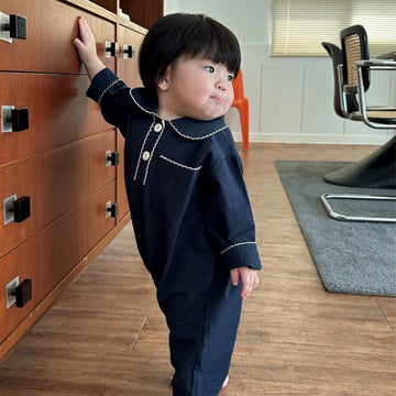 長袖ロンパース Two-Button Pocket Romper 2ボタン ポケット付ロンパース【mh0012120】