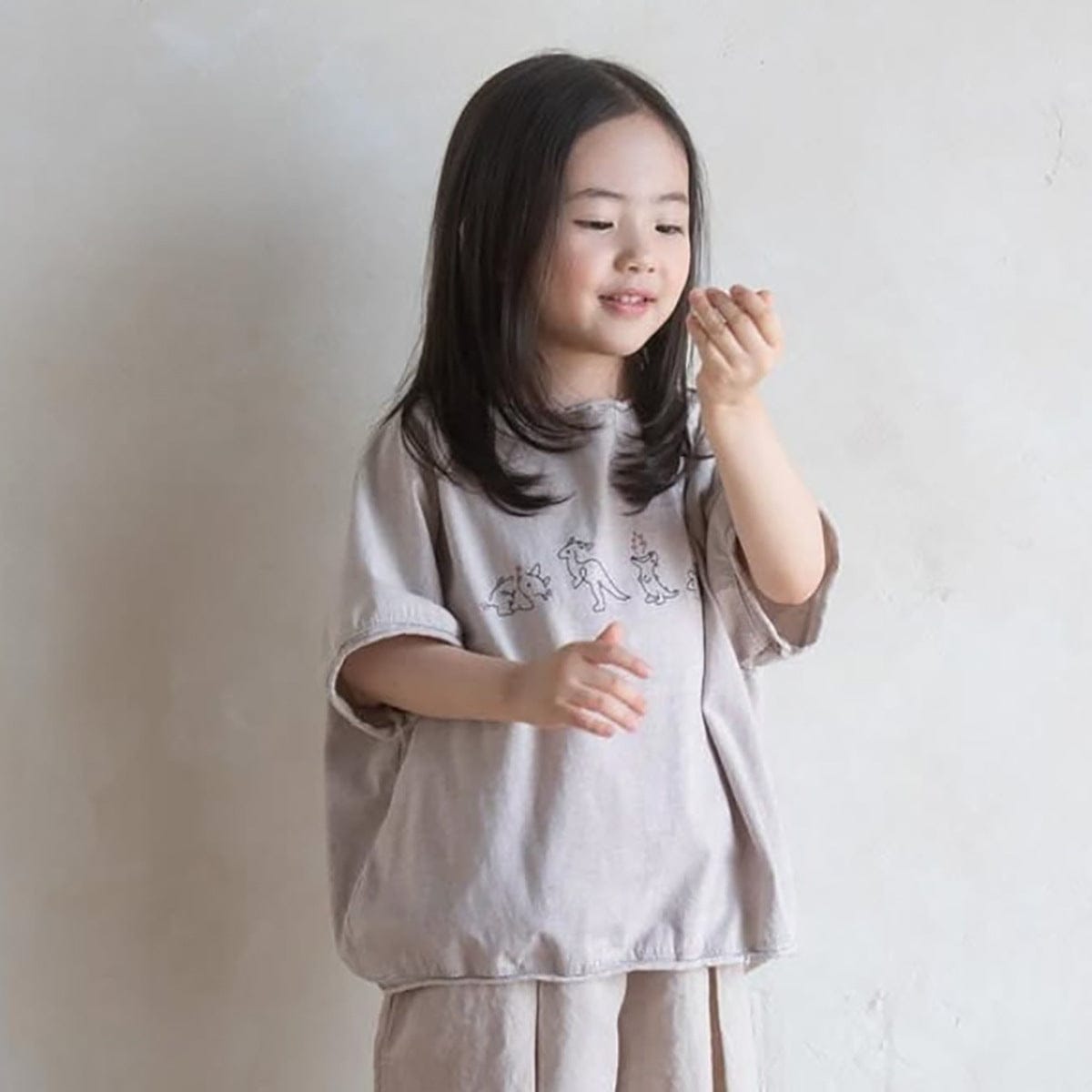 半袖Tシャツ Light Gray / 73cm ダイナソー恐竜プリント半袖Tシャツ【mh0010211】