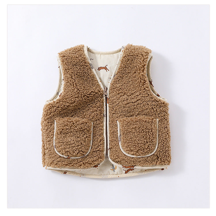 ベスト ボアベスト 中綿 厚手 リバーシブル カジュアル アウター【mh0011697】