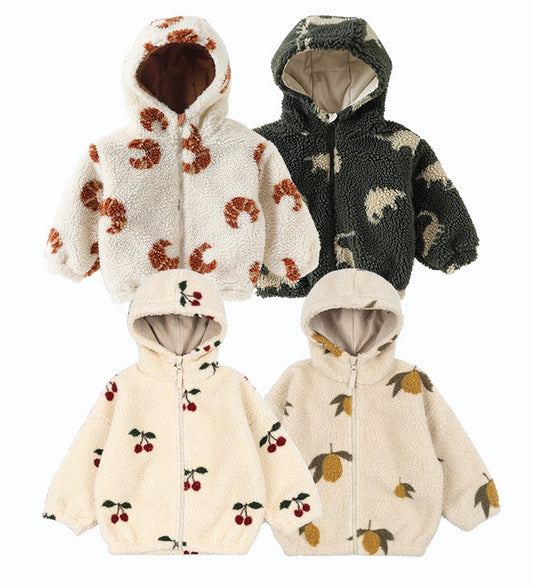 ショートコート・ジャケット・ジャンパー ボアジャケット 厚手 チェリーレモンダイナソーブレッド フード付 カジュアル アウター【mh0011708】