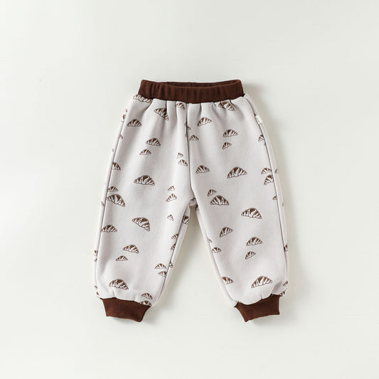 長袖セットアップ ジャケット/パンツ 厚手裏起毛 ジャージ パンブレッドプリント【mh0011717】