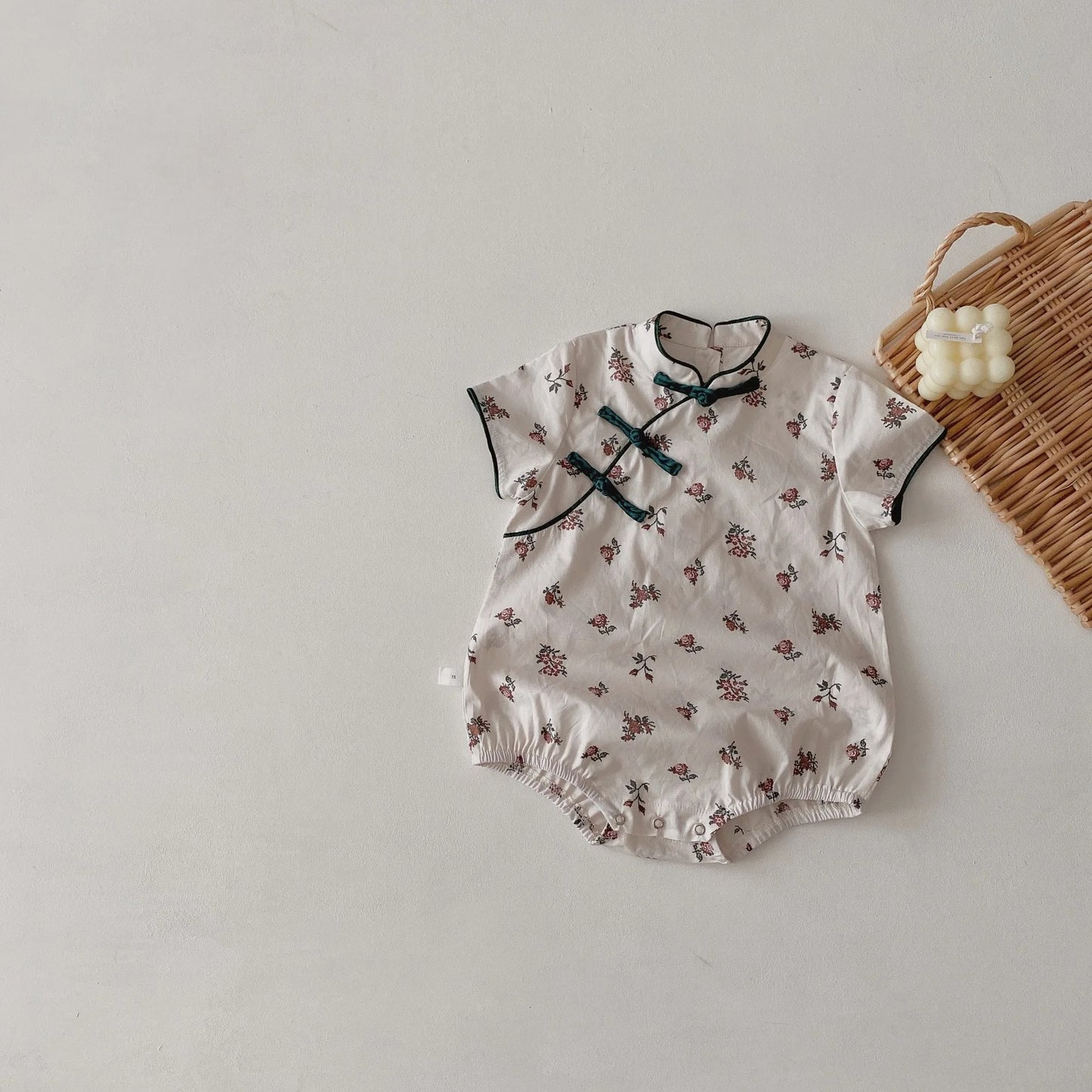 -ベビー チャイナドレス 半袖ロンパース - mamahalo shop - 半袖ロンパース - べビー服 - 子供服 - 男の子 - 女の子