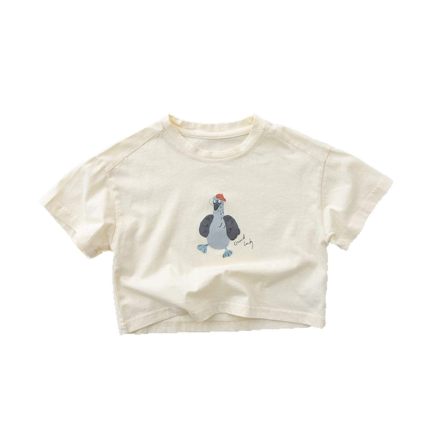 Cartoon Bird Print Short Sleeve T-Shirt プリント 半袖Tシャツ【mh0013155】 명옥 muziyouyou 半袖Tシャツ