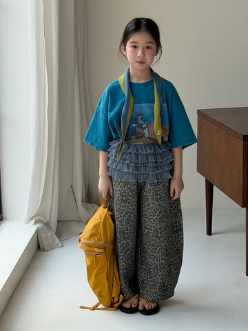 Cartoon Print Loose Short Sleeve Tee プリント 半袖Tシャツ【mh0012356】 KUMAI.KIDS
