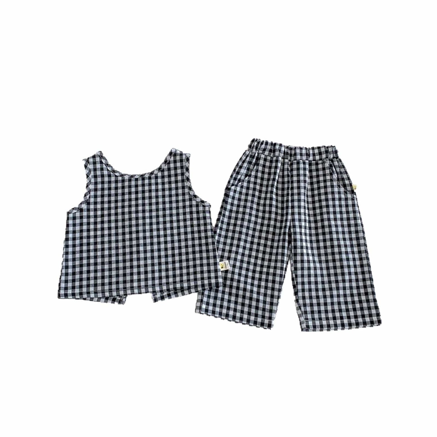 Check Sleeveless Wide Pants Set ギンガムチェック ノースリーブ セットアップ【mh0012708】 angou ノースリーブセットアップ