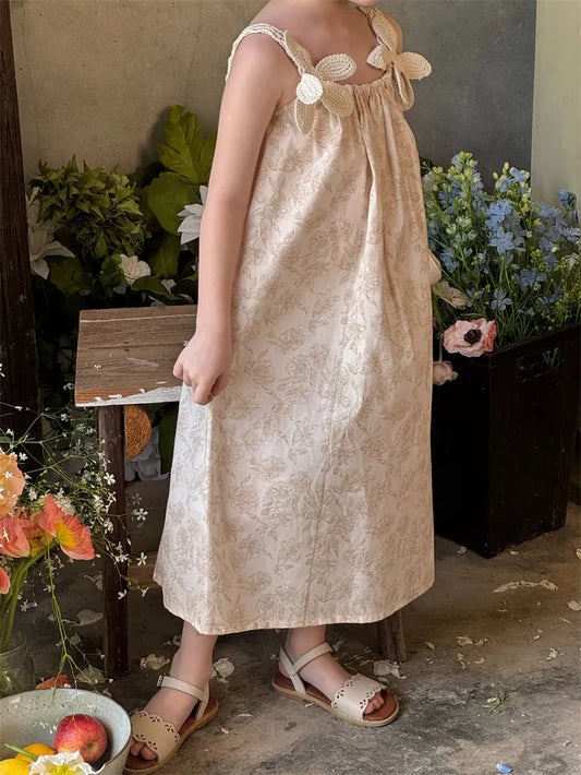 ノースリーブワンピース 立体花柄刺繍キャミソールワンピース【mh0011214】