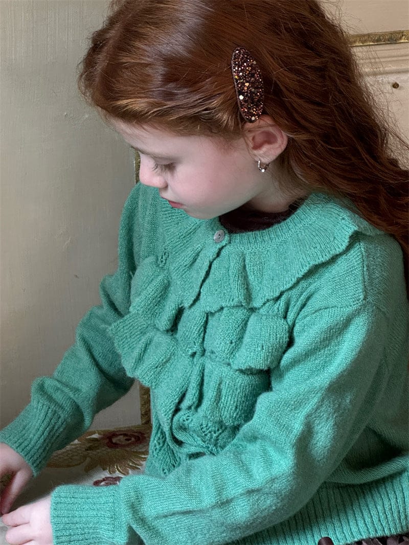 カーディガン・パーカー ラッフルフリルニットカーディガン【mh0011228】