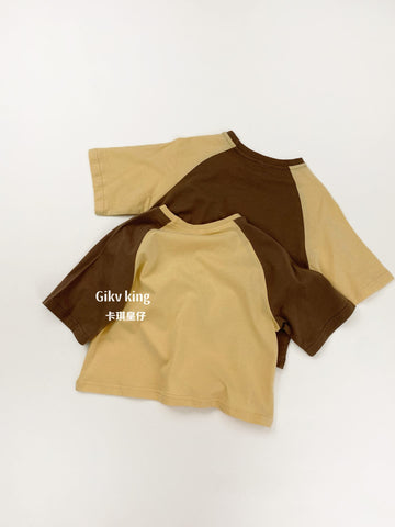 Contrast Raglan Short-Sleeved T-shirt ロゴ ラグラン 五分袖Tシャツ【mh0012838】 Gikv king 半袖Tシャツ