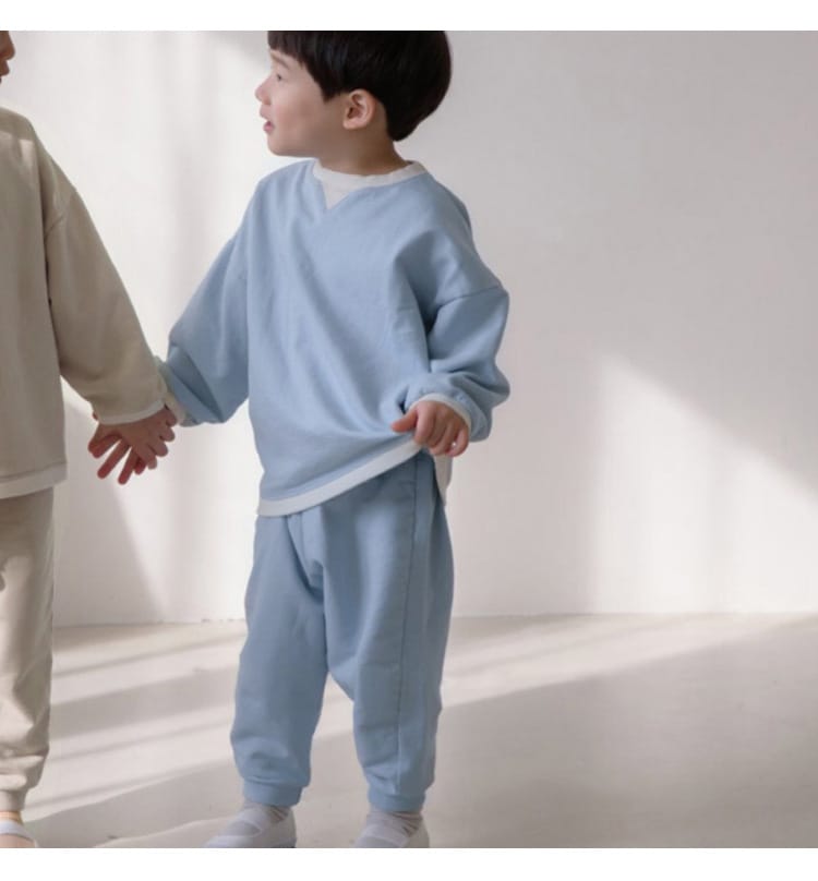 Cotton Long Sleeve Lounge Set 無地 スウェット 上下セット【mh0012677】 BBAMMA 長袖セットアップ