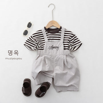 Crew Neck Striped Short Sleeve T-Shirt ボーダー 半袖Tシャツ【mh0013154】 명옥 muziyouyou 半袖Tシャツ