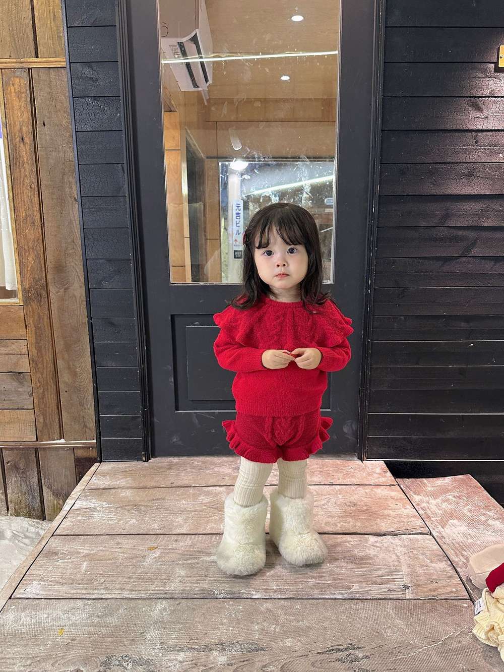 長袖セットアップ ショール付き長袖ニットセーター +フリルショートパンツ セットアップ 2点セット【mh0011525】